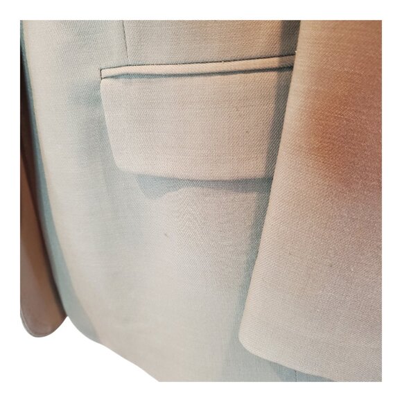 LANDS END SZ 8 Women 100% Wool Tan Khaki Single-Breasted Tailored Classic Blazer - Picture 7 of 11